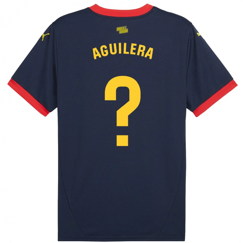 Danxen Niño Camiseta Oriol Aguilera #0 Azul Marino Rojo 2ª Equipación 2024/25 La Camisa