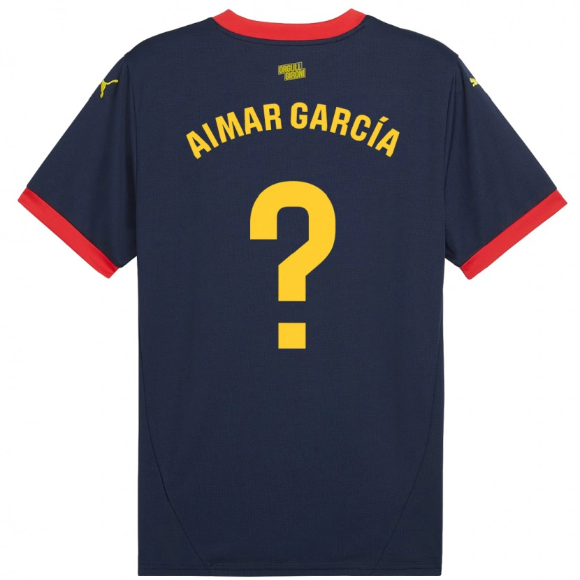 Danxen Niño Camiseta Aimar García #0 Azul Marino Rojo 2ª Equipación 2024/25 La Camisa