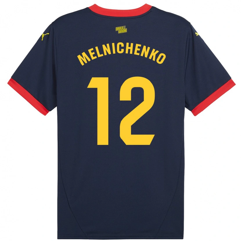 Danxen Niño Camiseta Dmytro Melnichenko #12 Azul Marino Rojo 2ª Equipación 2024/25 La Camisa