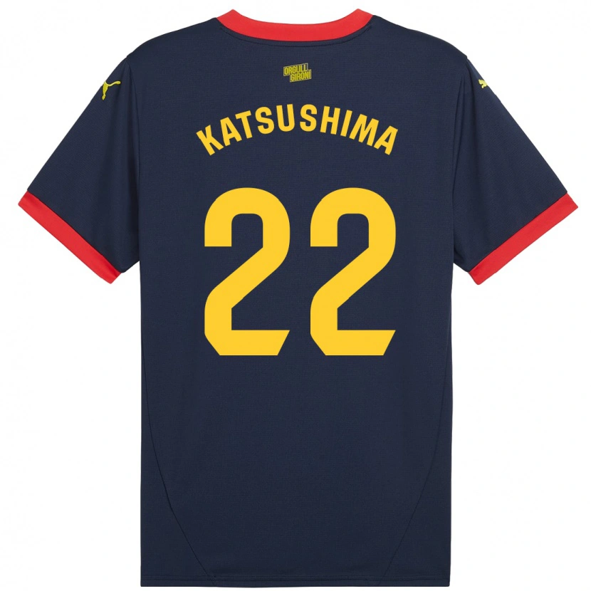 Danxen Niño Camiseta Shinnosuke Katsushima #22 Azul Marino Rojo 2ª Equipación 2024/25 La Camisa