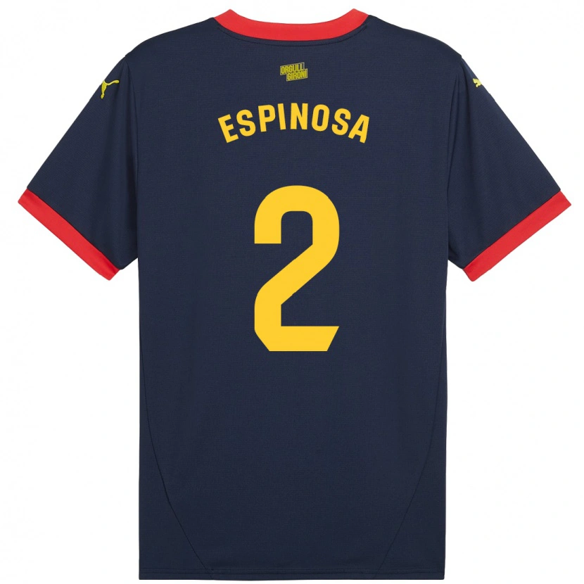 Danxen Niño Camiseta Bernardo Espinosa #2 Azul Marino Rojo 2ª Equipación 2024/25 La Camisa