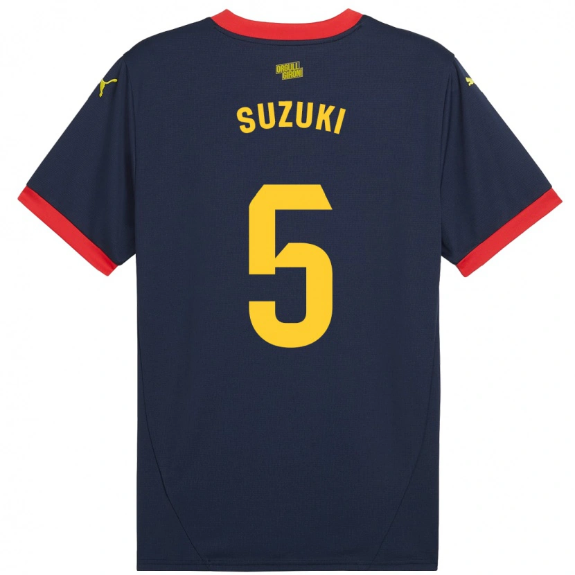 Danxen Niño Camiseta Wadi Ibrahim Suzuki #5 Azul Marino Rojo 2ª Equipación 2024/25 La Camisa