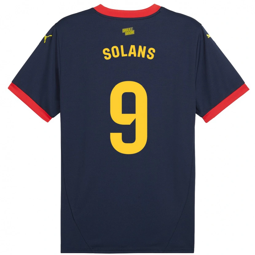 Danxen Niño Camiseta Sergi Solans #9 Azul Marino Rojo 2ª Equipación 2024/25 La Camisa