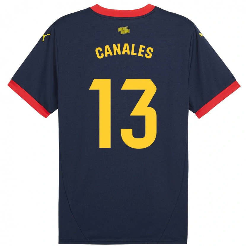 Danxen Niño Camiseta Juanvi Canales #13 Azul Marino Rojo 2ª Equipación 2024/25 La Camisa