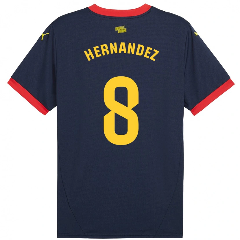 Danxen Niño Camiseta Sofia Hernández #8 Azul Marino Rojo 2ª Equipación 2024/25 La Camisa