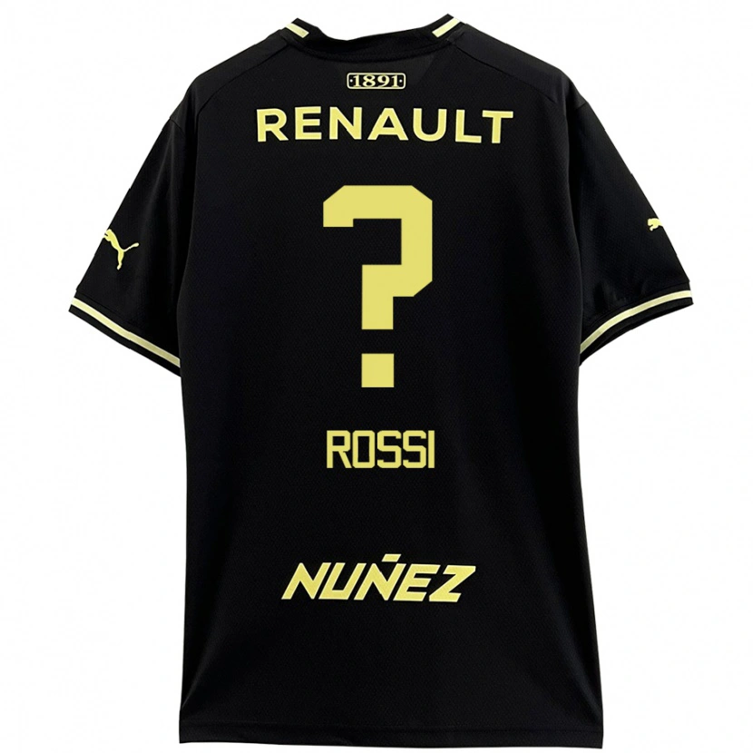 Danxen Niño Camiseta Nicolás Rossi #0 Negro Amarillo 2ª Equipación 2024/25 La Camisa