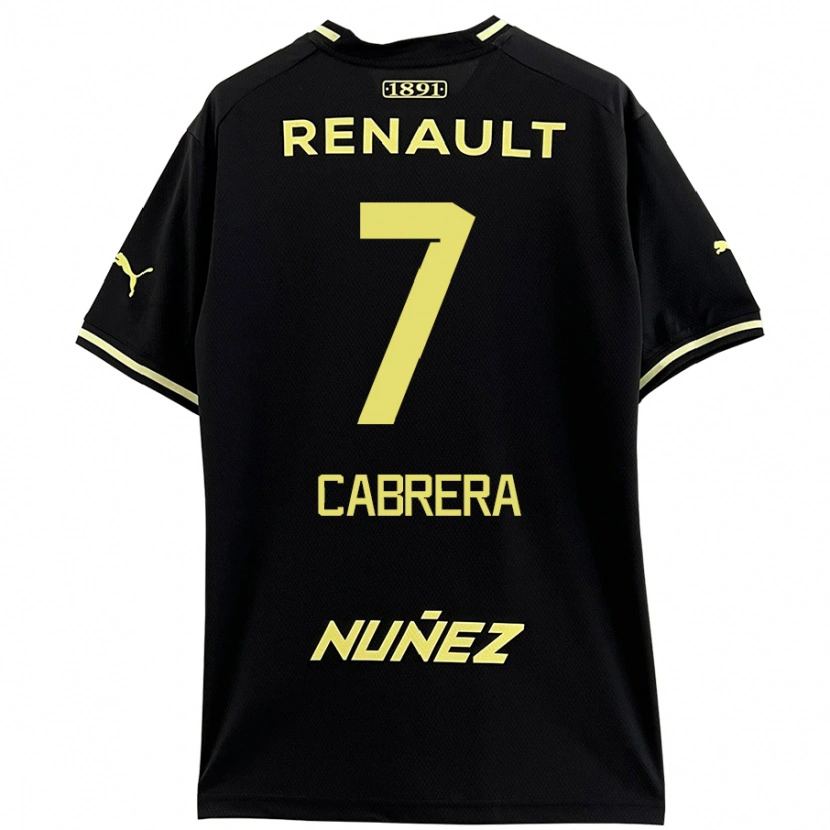 Danxen Niño Camiseta Javier Cabrera #7 Negro Amarillo 2ª Equipación 2024/25 La Camisa