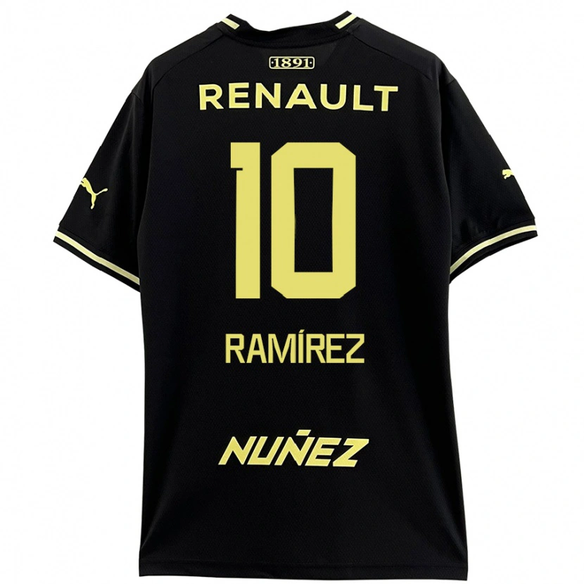 Danxen Niño Camiseta Gastón Ramírez #10 Negro Amarillo 2ª Equipación 2024/25 La Camisa