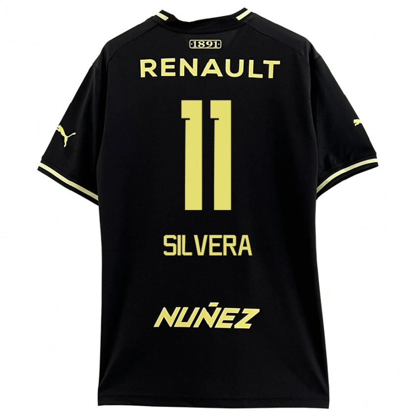 Danxen Niño Camiseta Maximiliano Silvera #11 Negro Amarillo 2ª Equipación 2024/25 La Camisa