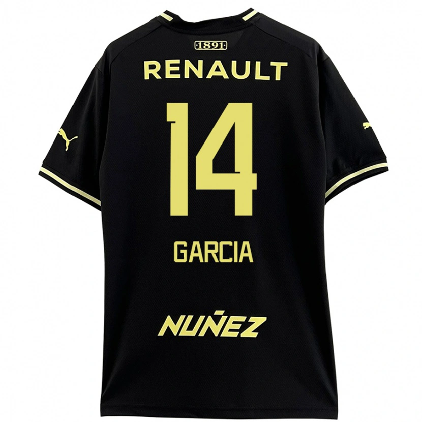 Danxen Niño Camiseta Damián García #14 Negro Amarillo 2ª Equipación 2024/25 La Camisa