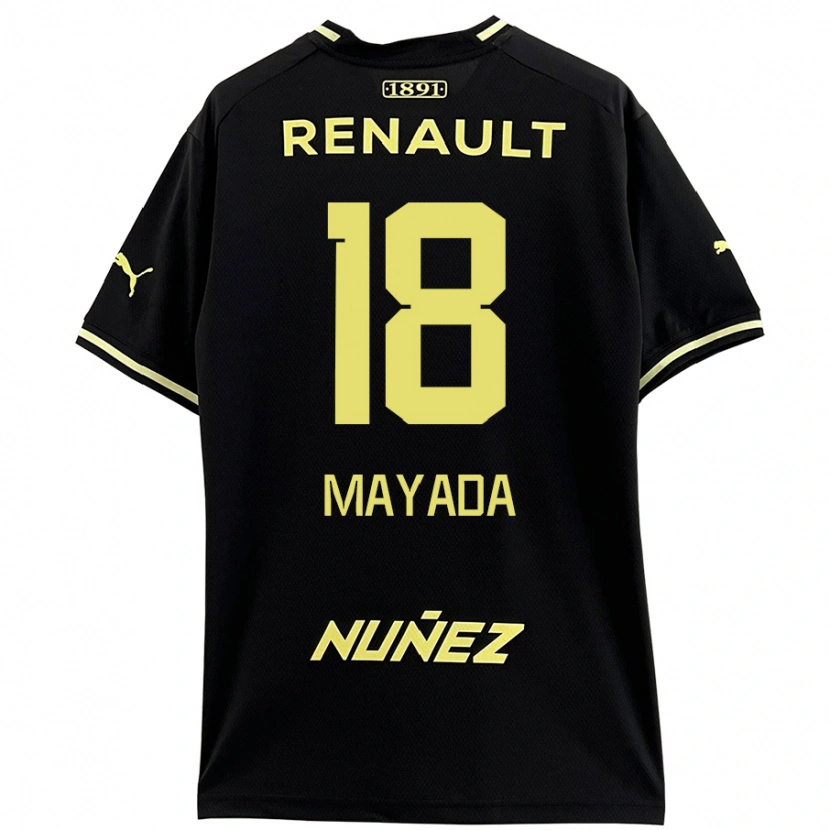 Danxen Niño Camiseta Camilo Mayada #18 Negro Amarillo 2ª Equipación 2024/25 La Camisa