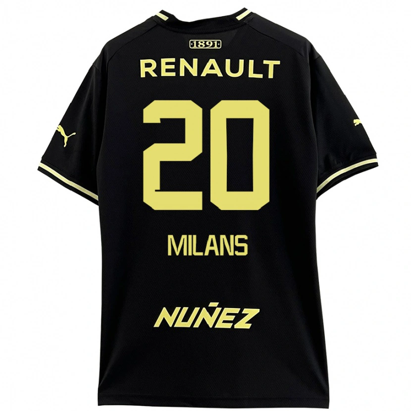 Danxen Niño Camiseta Pedro Milans #20 Negro Amarillo 2ª Equipación 2024/25 La Camisa