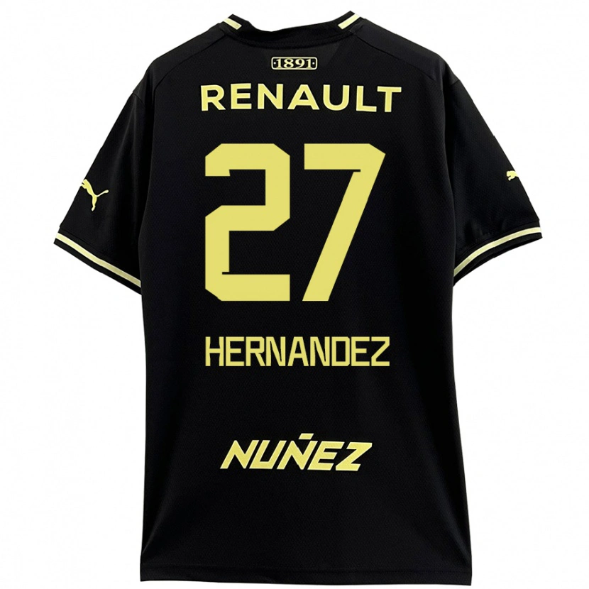 Danxen Niño Camiseta Lucas Hernández #27 Negro Amarillo 2ª Equipación 2024/25 La Camisa