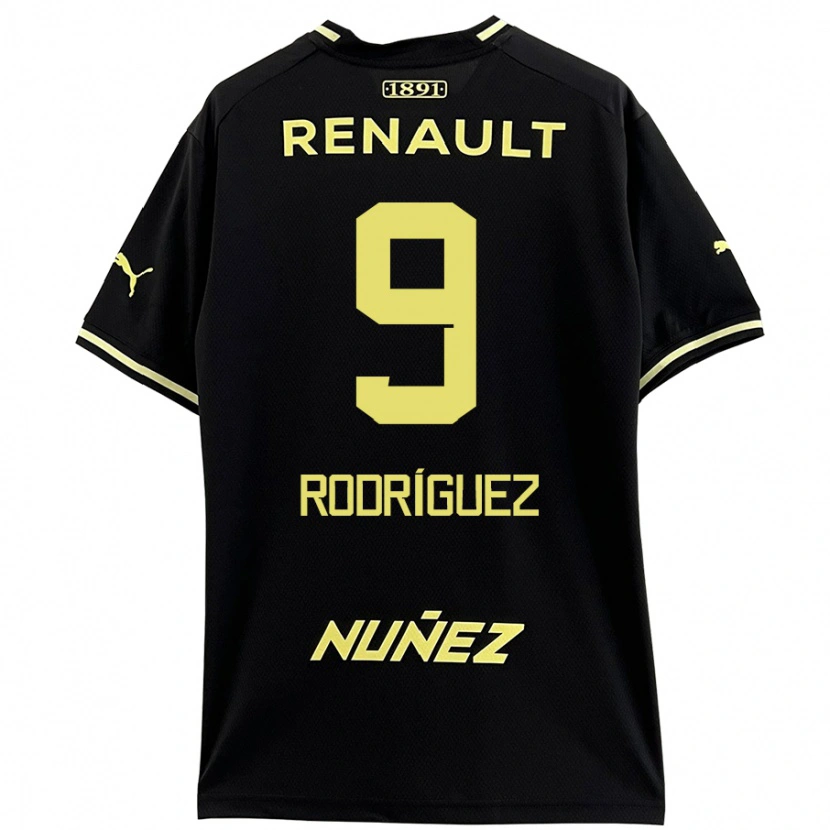 Danxen Niño Camiseta Agustín Rodríguez #9 Negro Amarillo 2ª Equipación 2024/25 La Camisa