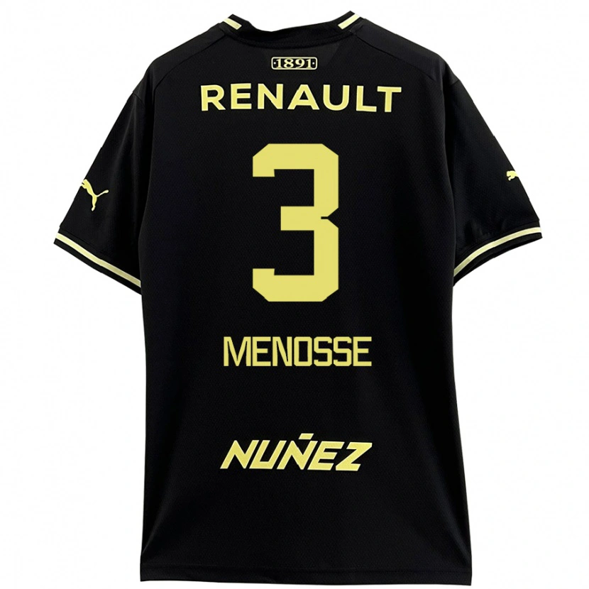 Danxen Niño Camiseta Hernán Menosse #3 Negro Amarillo 2ª Equipación 2024/25 La Camisa