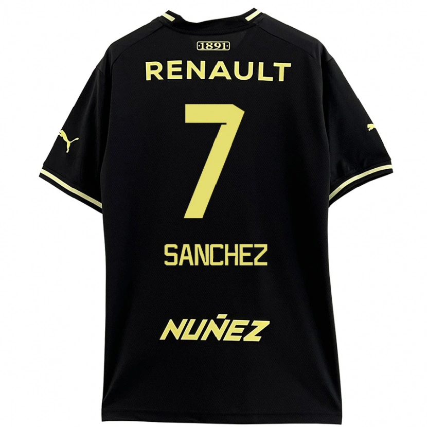 Danxen Niño Camiseta Carlos Sánchez #7 Negro Amarillo 2ª Equipación 2024/25 La Camisa