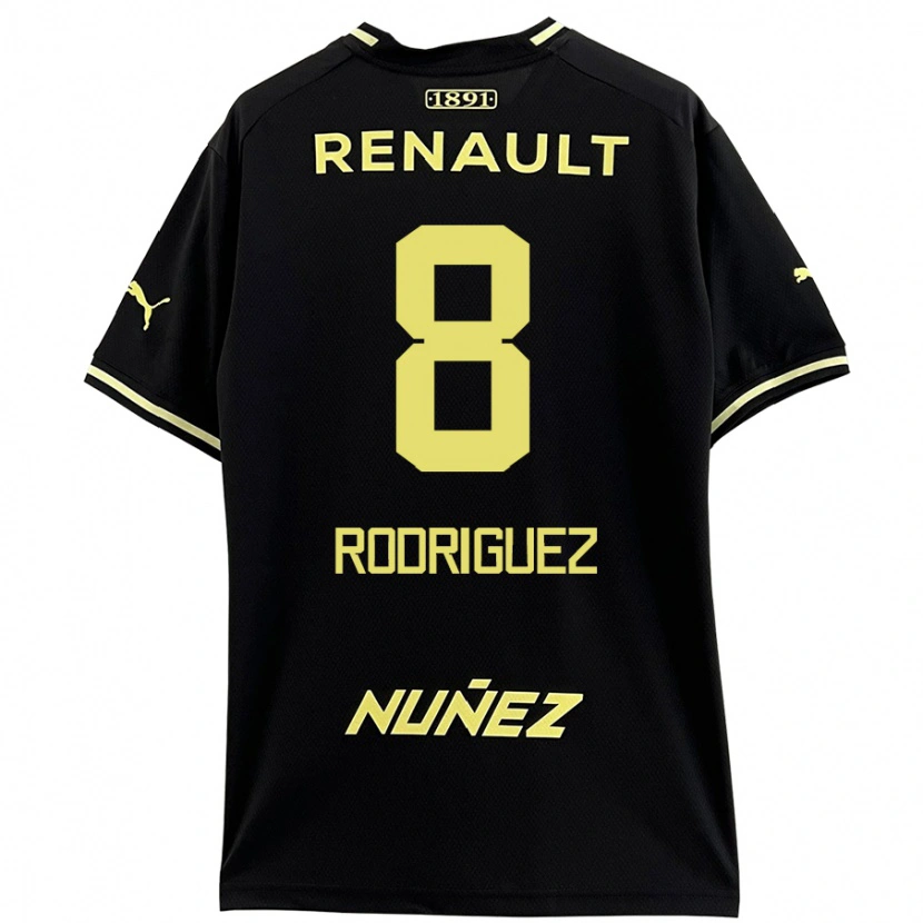 Danxen Niño Camiseta Sebastián Rodríguez #8 Negro Amarillo 2ª Equipación 2024/25 La Camisa