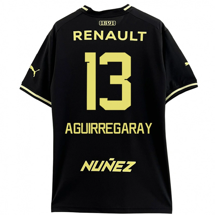 Danxen Niño Camiseta Matías Aguirregaray #13 Negro Amarillo 2ª Equipación 2024/25 La Camisa