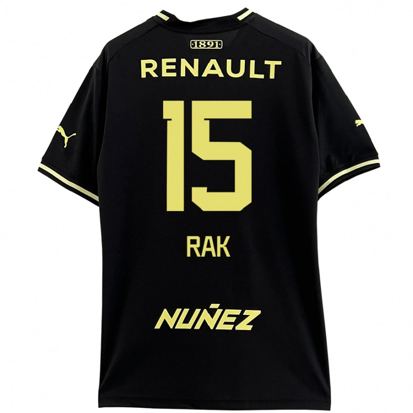 Danxen Niño Camiseta Yonatthan Rak #15 Negro Amarillo 2ª Equipación 2024/25 La Camisa