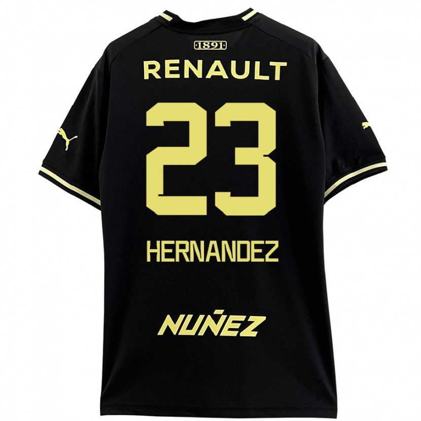 Danxen Niño Camiseta Abel Hernández #23 Negro Amarillo 2ª Equipación 2024/25 La Camisa