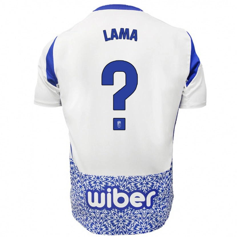 Danxen Niño Camiseta Manu Lama #0 Blanco Azul 2ª Equipación 2024/25 La Camisa