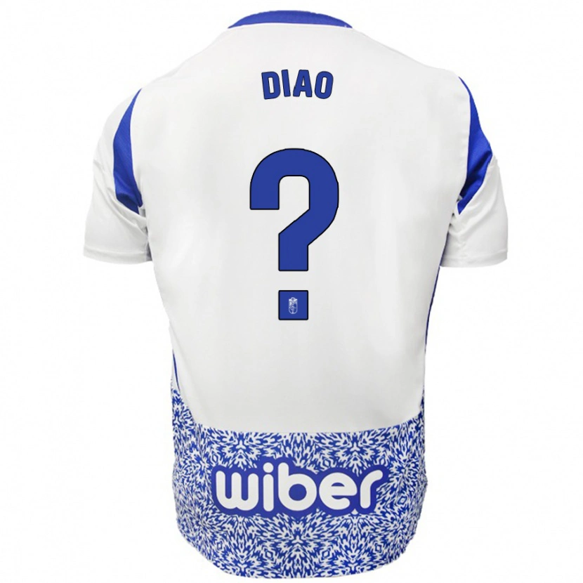 Danxen Niño Camiseta Siren Diao #0 Blanco Azul 2ª Equipación 2024/25 La Camisa