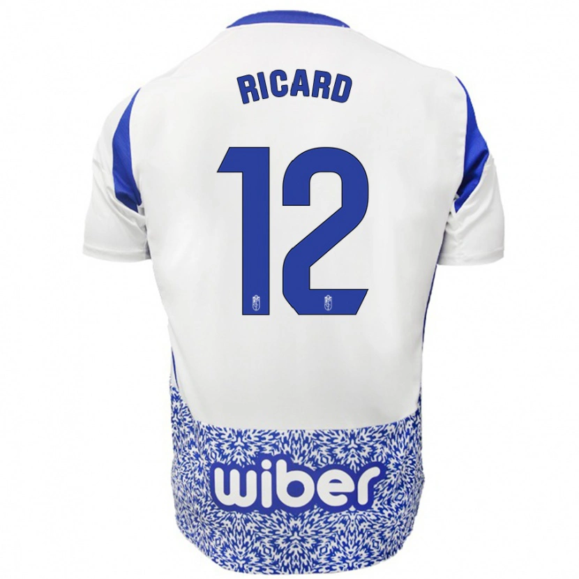 Danxen Niño Camiseta Ricard Sánchez #12 Blanco Azul 2ª Equipación 2024/25 La Camisa