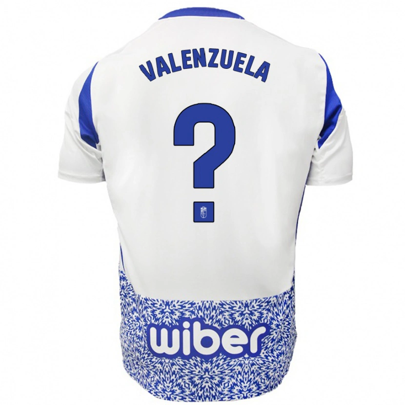 Danxen Niño Camiseta Adrián Valenzuela #0 Blanco Azul 2ª Equipación 2024/25 La Camisa