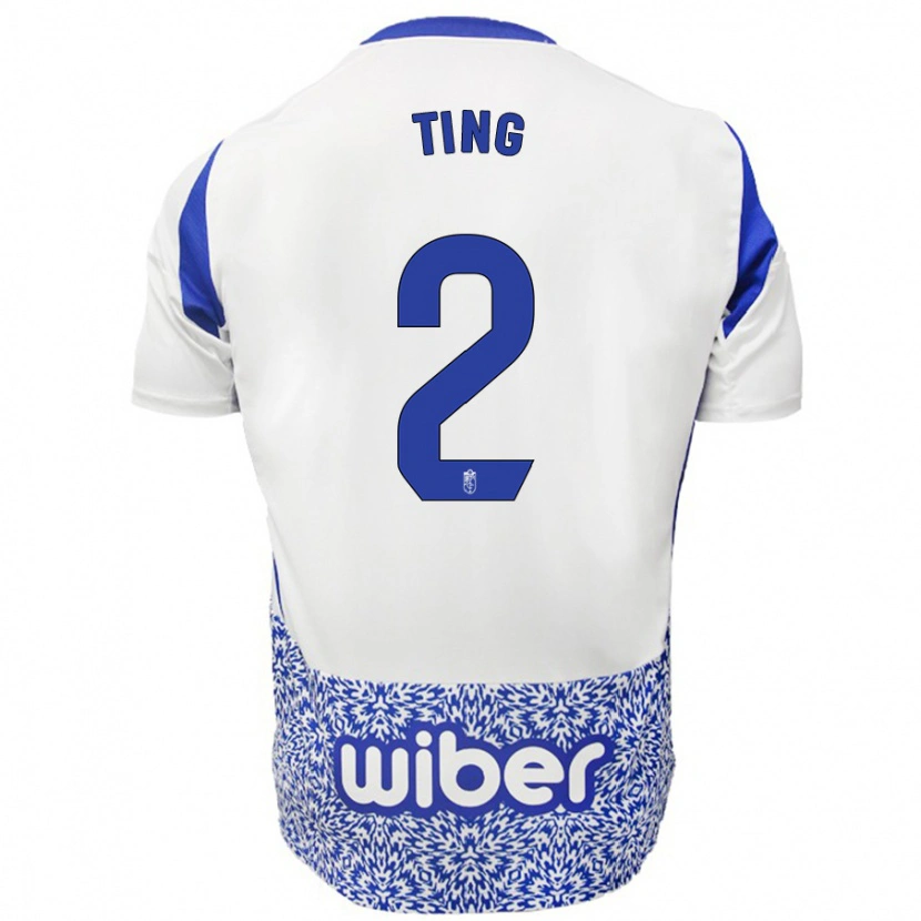 Danxen Niño Camiseta Xie Ting #2 Blanco Azul 2ª Equipación 2024/25 La Camisa