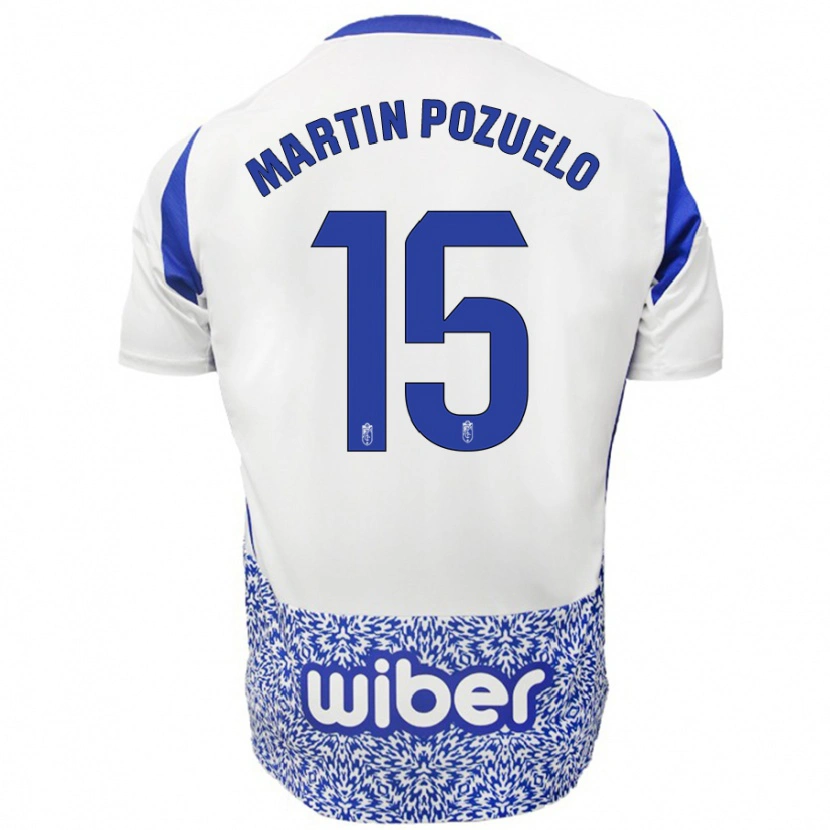 Danxen Niño Camiseta Esther Martín-Pozuelo #15 Blanco Azul 2ª Equipación 2024/25 La Camisa