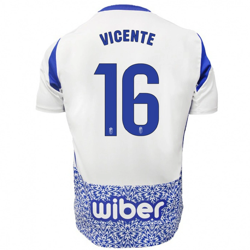 Danxen Niño Camiseta Nerea Vicente #16 Blanco Azul 2ª Equipación 2024/25 La Camisa