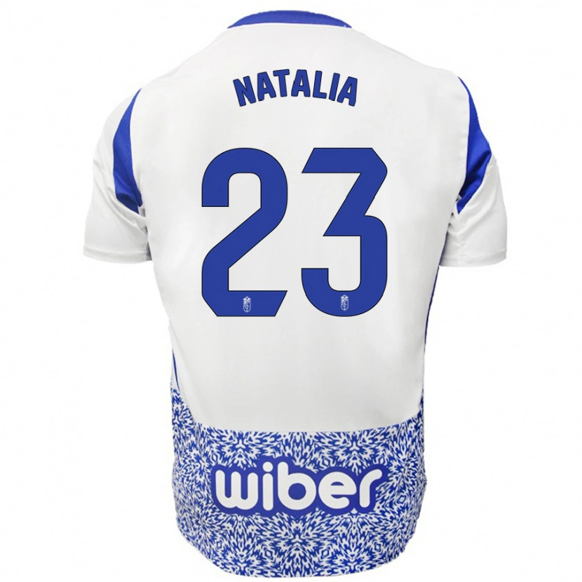 Danxen Niño Camiseta Natalia #23 Blanco Azul 2ª Equipación 2024/25 La Camisa