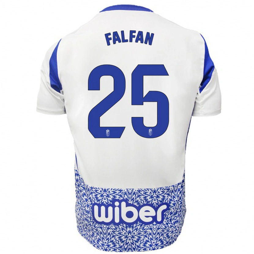 Danxen Niño Camiseta Daiana Falfán #25 Blanco Azul 2ª Equipación 2024/25 La Camisa