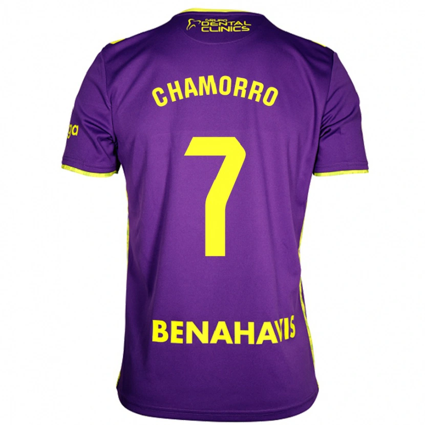 Danxen Niño Camiseta Alexis Chamorro #7 Púrpura Amarillo 2ª Equipación 2024/25 La Camisa