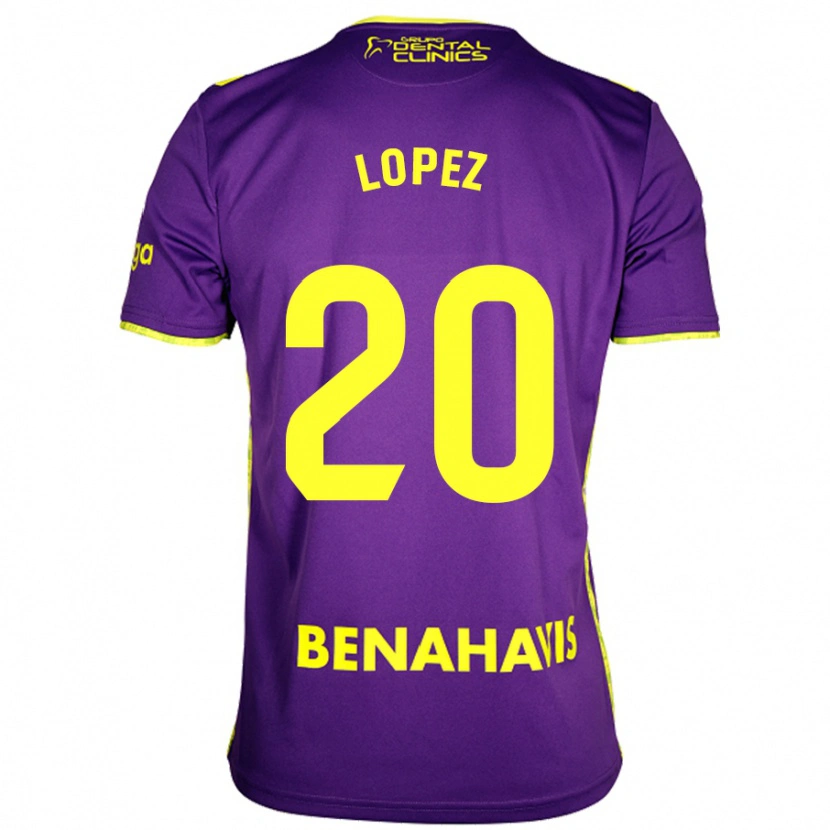 Danxen Niño Camiseta Adri López #20 Púrpura Amarillo 2ª Equipación 2024/25 La Camisa