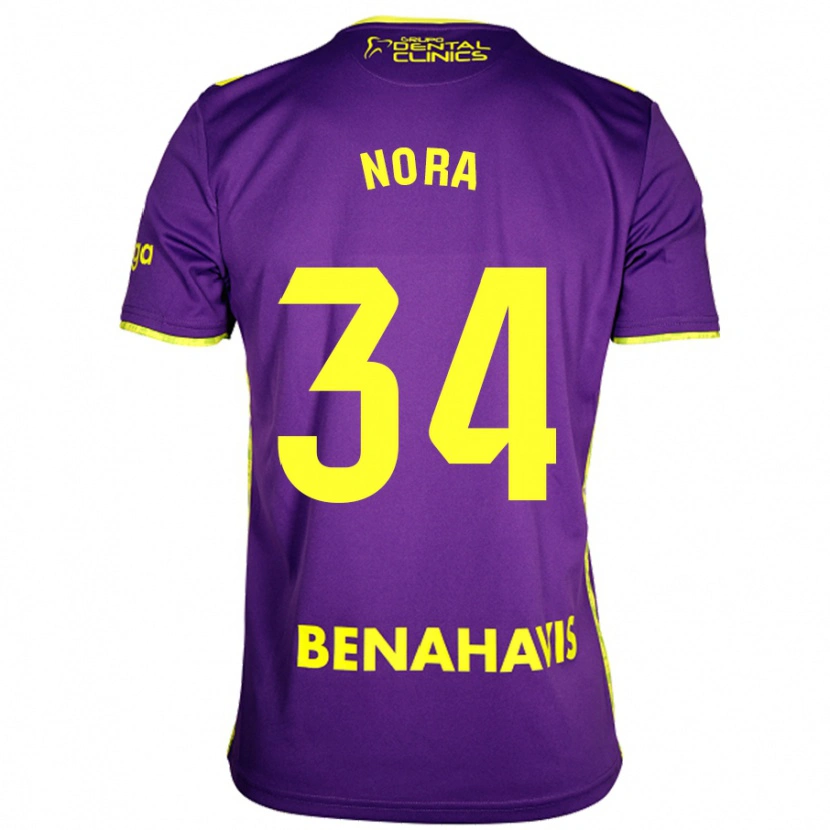 Danxen Niño Camiseta Nora #34 Púrpura Amarillo 2ª Equipación 2024/25 La Camisa