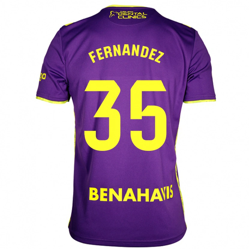 Danxen Niño Camiseta Inés Fernández #35 Púrpura Amarillo 2ª Equipación 2024/25 La Camisa