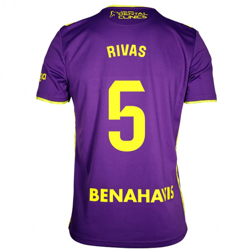 Danxen Niño Camiseta Juande Rivas #5 Púrpura Amarillo 2ª Equipación 2024/25 La Camisa