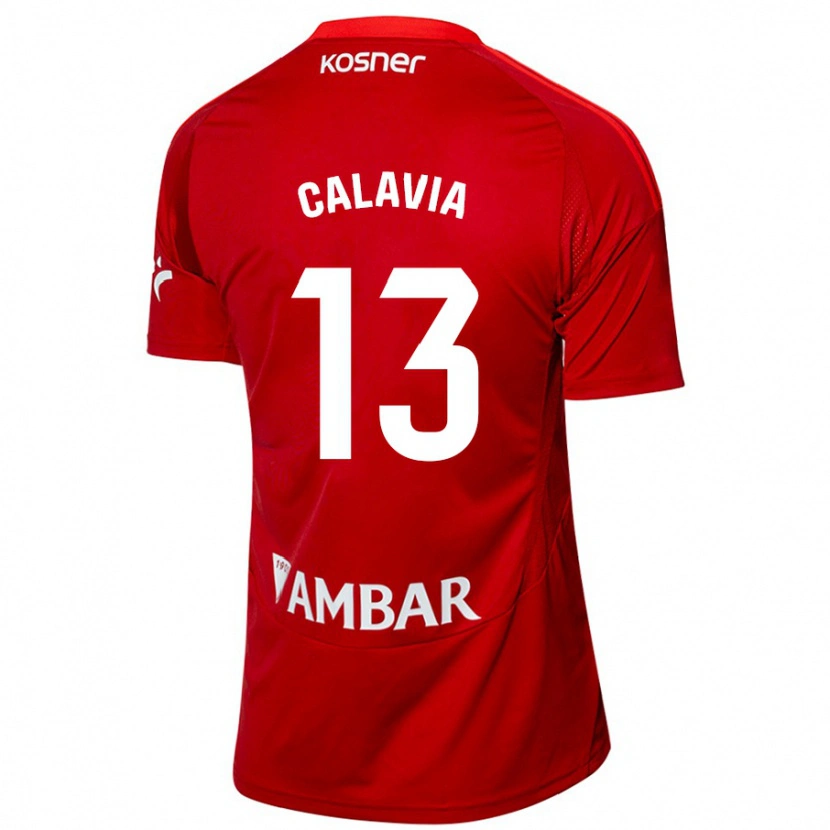 Danxen Niño Camiseta Carlos Calavia #13 Blanco Azul 2ª Equipación 2024/25 La Camisa