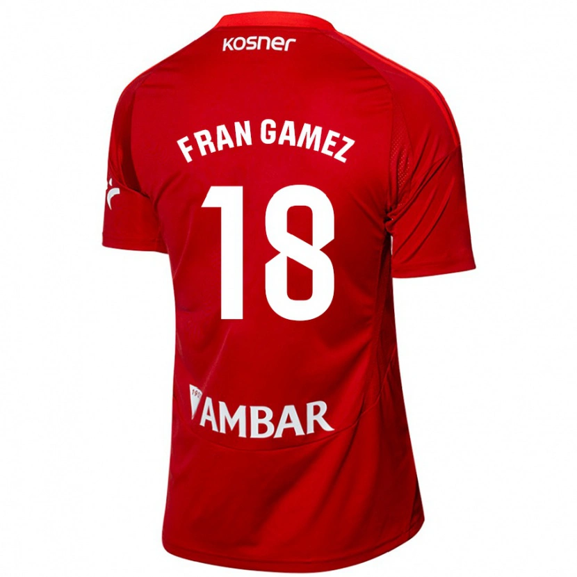 Danxen Niño Camiseta Fran Gámez #18 Blanco Azul 2ª Equipación 2024/25 La Camisa