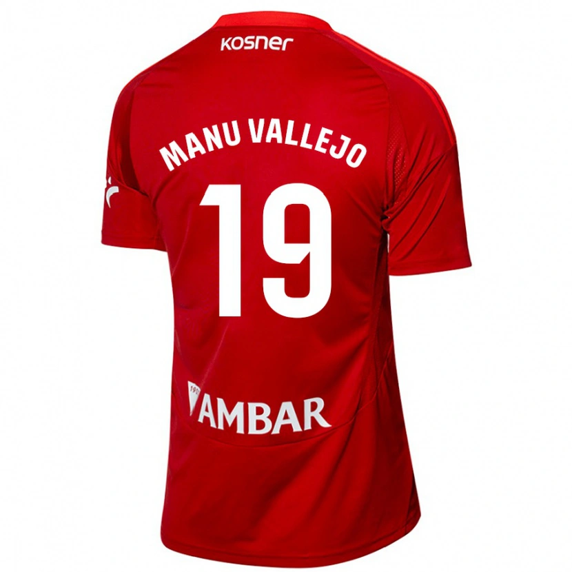 Danxen Niño Camiseta Manu Vallejo #19 Blanco Azul 2ª Equipación 2024/25 La Camisa