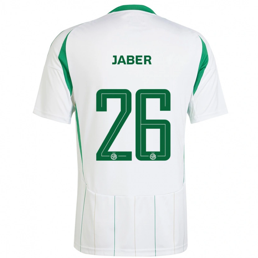 Danxen Niño Camiseta Mahmoud Jaber #26 Blanco Verde 2ª Equipación 2024/25 La Camisa