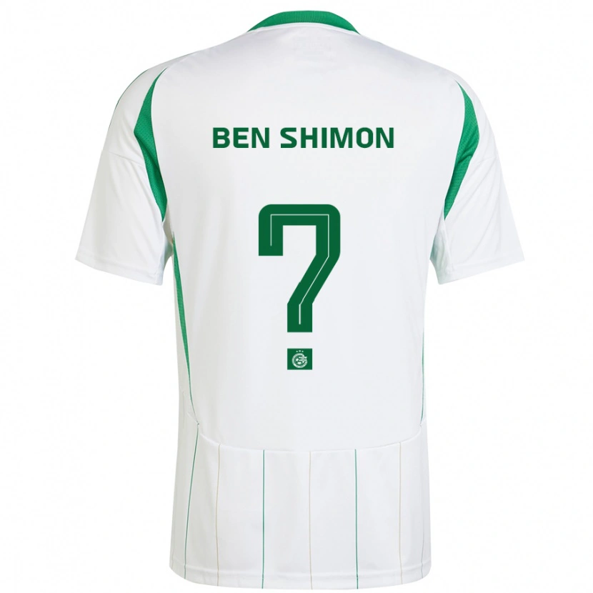 Danxen Niño Camiseta Elad Ben Shimon #0 Blanco Verde 2ª Equipación 2024/25 La Camisa