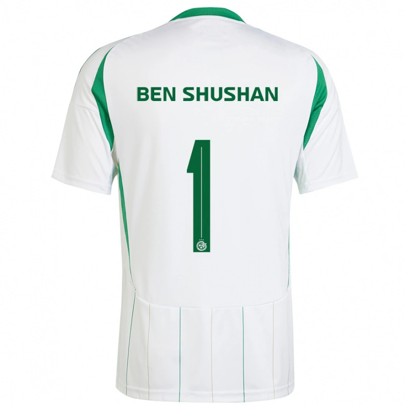 Danxen Niño Camiseta Ori Ben Shushan #1 Blanco Verde 2ª Equipación 2024/25 La Camisa