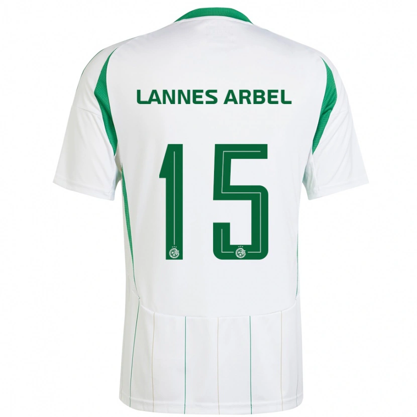 Danxen Niño Camiseta Tomer Lannes Arbel #15 Blanco Verde 2ª Equipación 2024/25 La Camisa