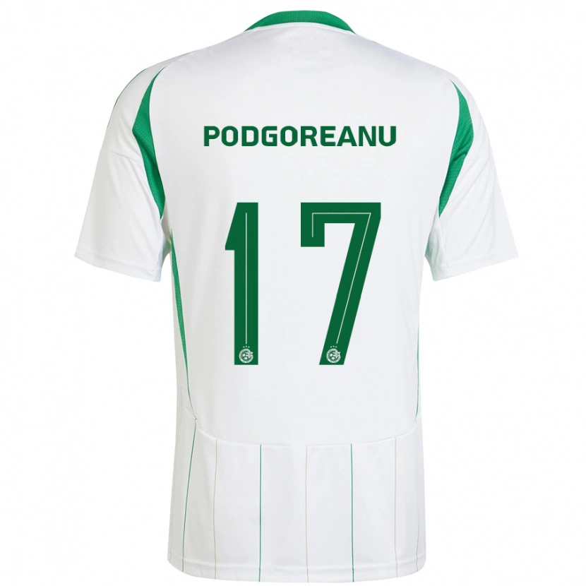 Danxen Niño Camiseta Suf Podgoreanu #17 Blanco Verde 2ª Equipación 2024/25 La Camisa