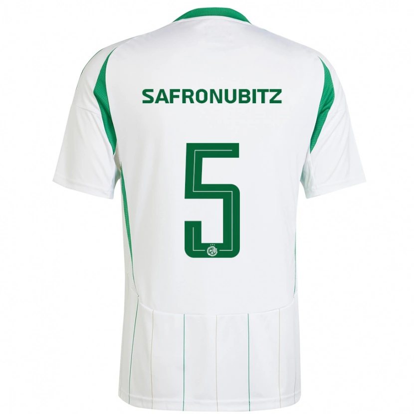 Danxen Niño Camiseta Dan Safronubitz #5 Blanco Verde 2ª Equipación 2024/25 La Camisa