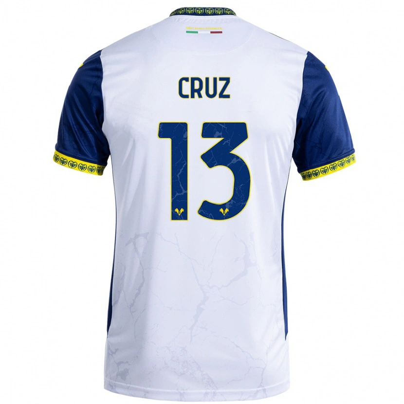 Danxen Niño Camiseta Juan Manuel Cruz #13 Blanco Azul 2ª Equipación 2024/25 La Camisa