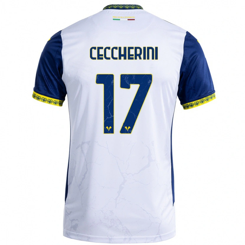 Danxen Niño Camiseta Federico Ceccherini #17 Blanco Azul 2ª Equipación 2024/25 La Camisa