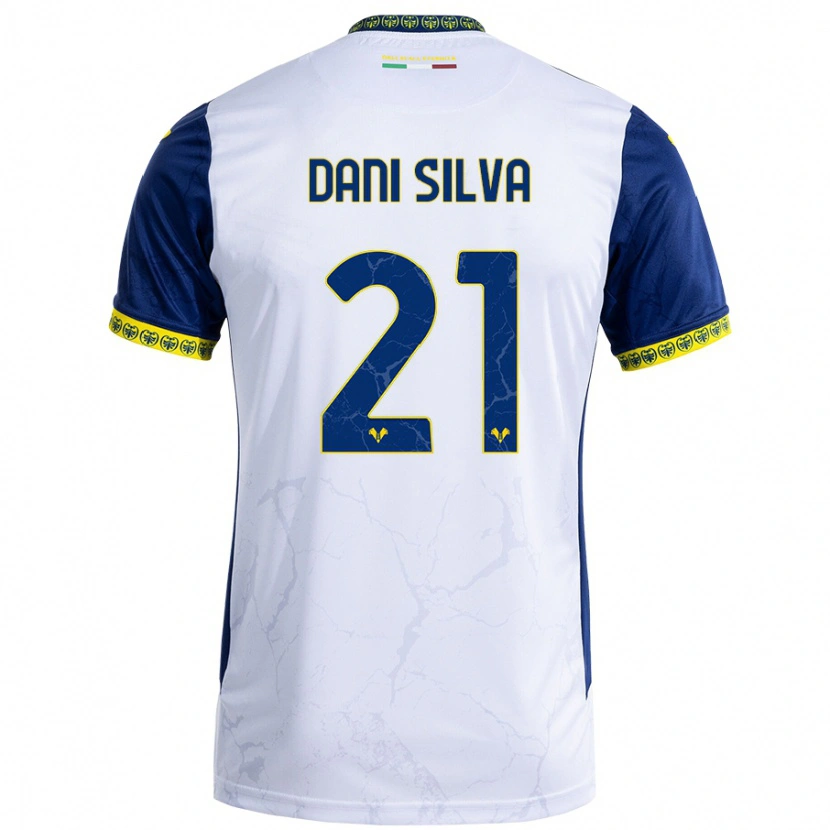 Danxen Niño Camiseta Dani Silva #21 Blanco Azul 2ª Equipación 2024/25 La Camisa